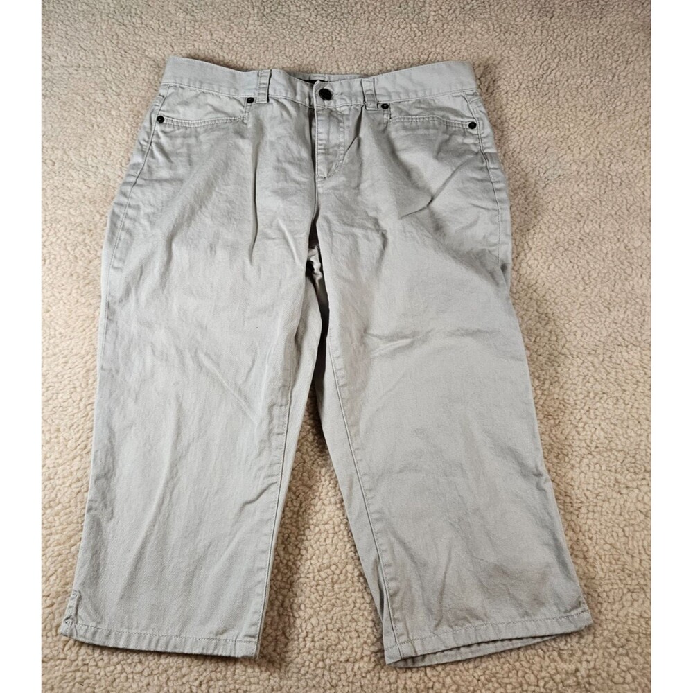 Lauren Ralph Lauren Cropped Capri Pants Womens 8P Beige Khaki Stretch Casual